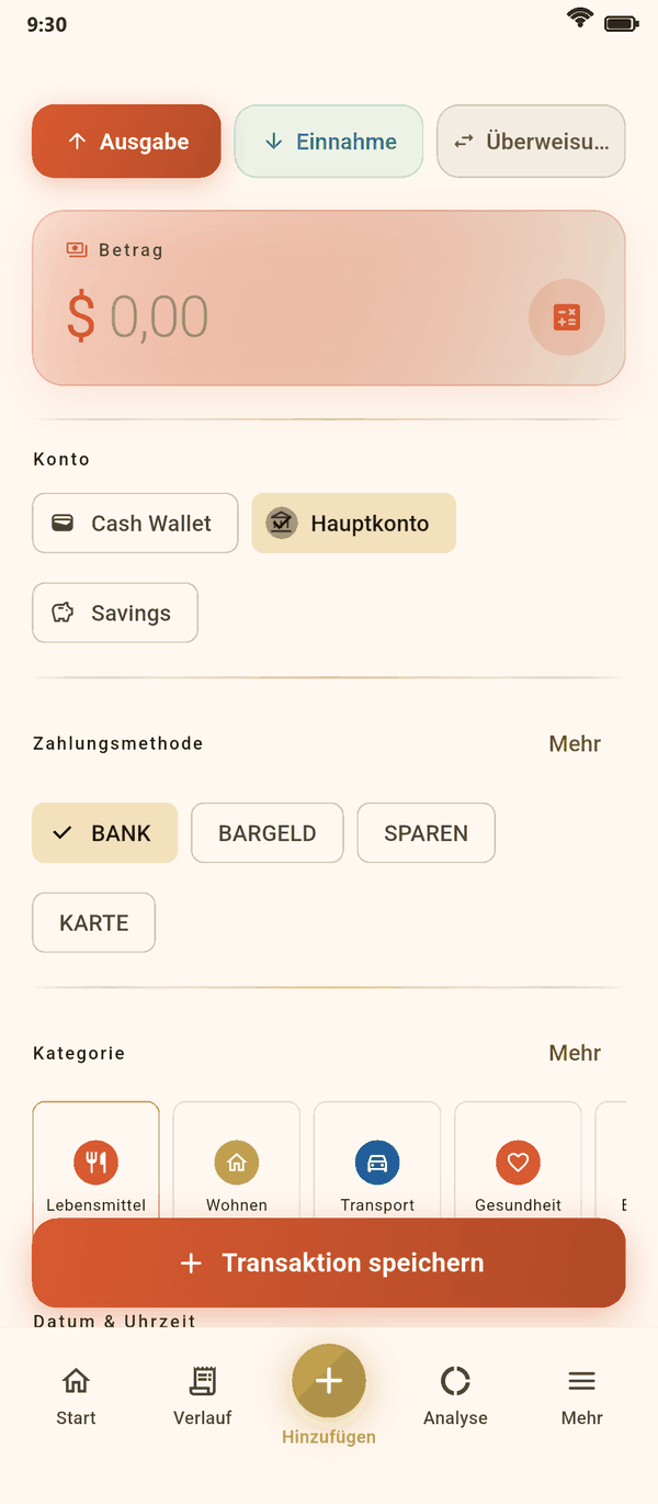Ausgaben in Sekunden erfassen — Coinly Screenshot