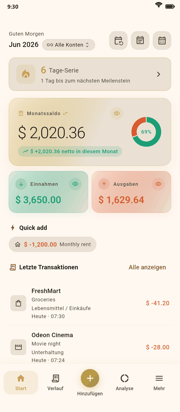 Sieh genau, wohin dein Geld geht — Coinly Screenshot