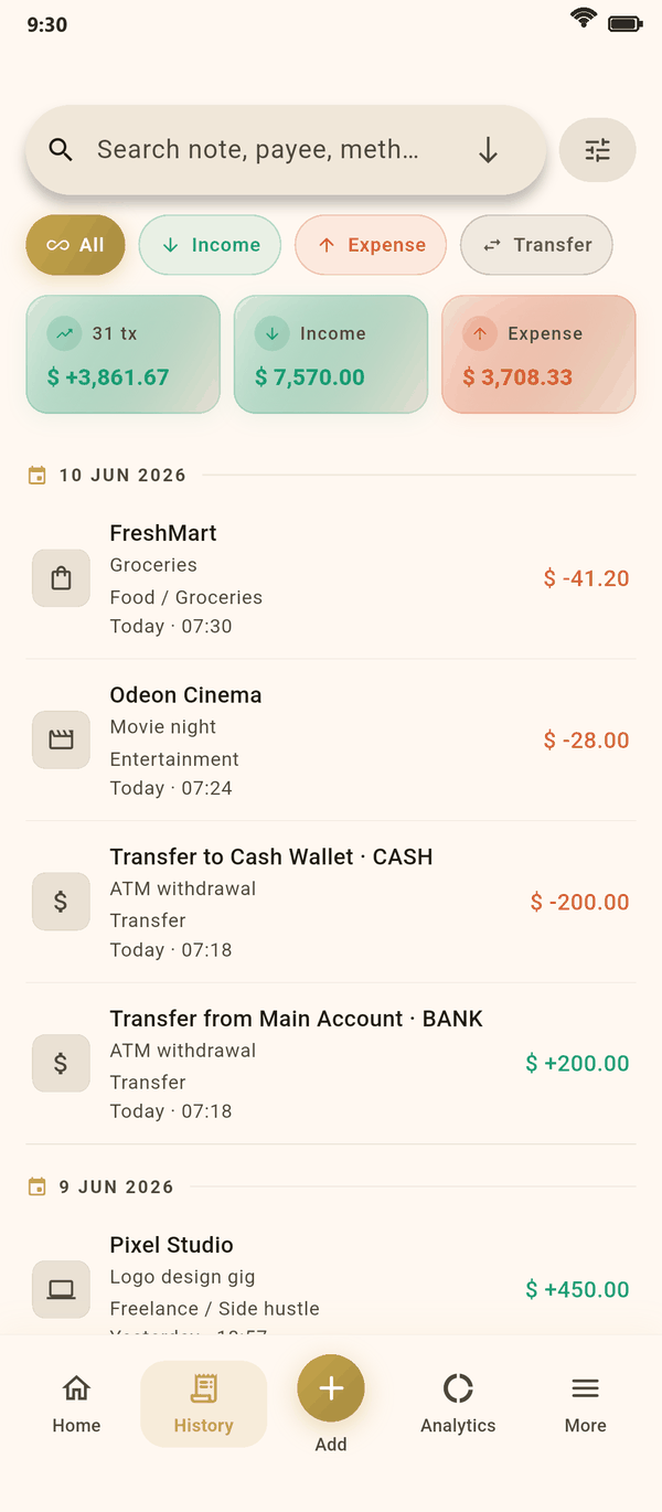 All Transactions in One Place — Coinly screenshot