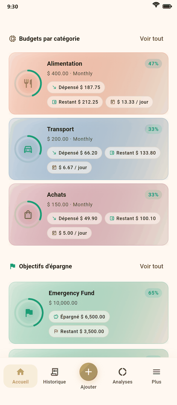 Tenez votre budget chaque mois — Coinly capture d'écran