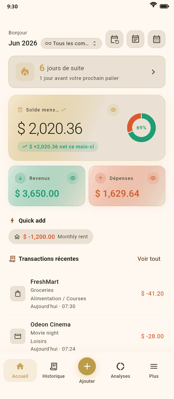 Voyez où va votre argent — Coinly capture d'écran
