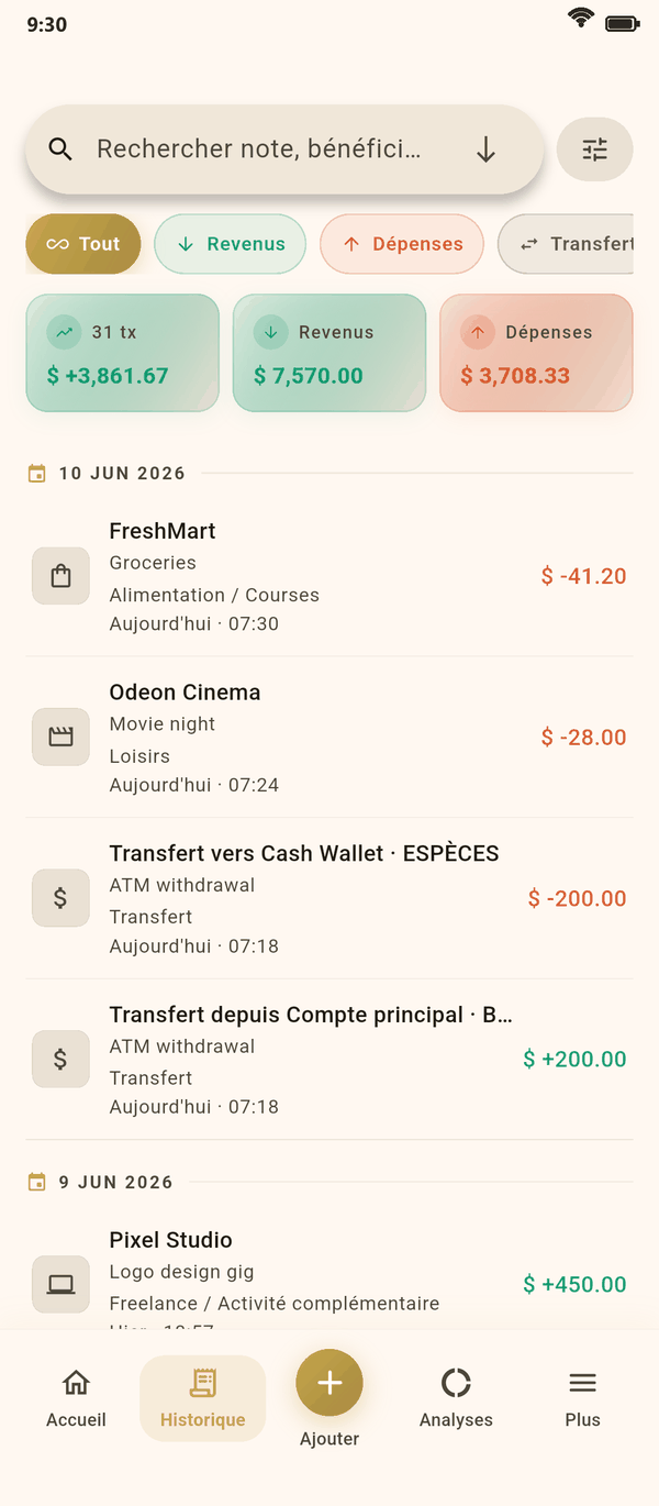 Toutes les opérations au même endroit — Coinly capture d'écran
